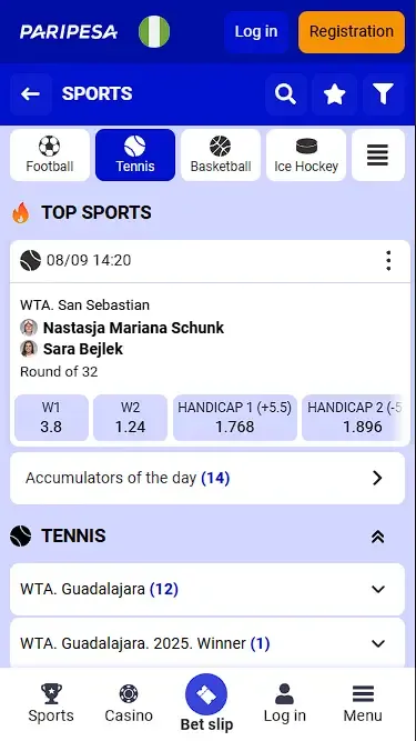 Placing Bets on Tennis Tournaments