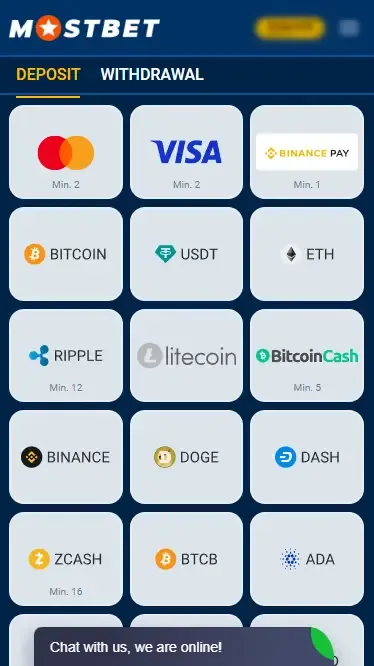 Mostbet Deposit Methods