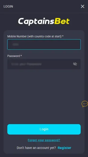 Log in to Your Existing Captainsbet Account