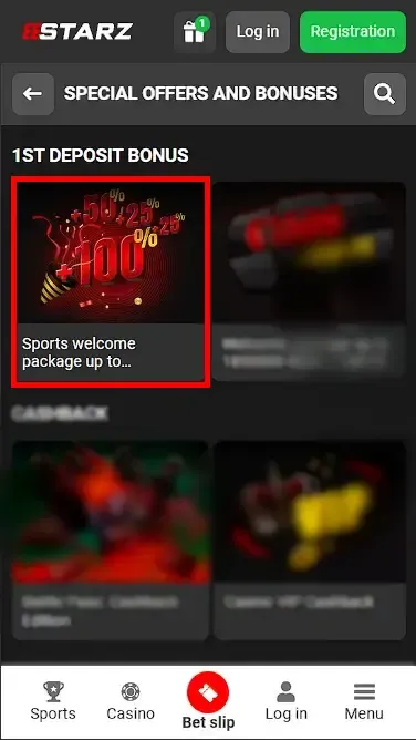 888Starz Bonuses in the App