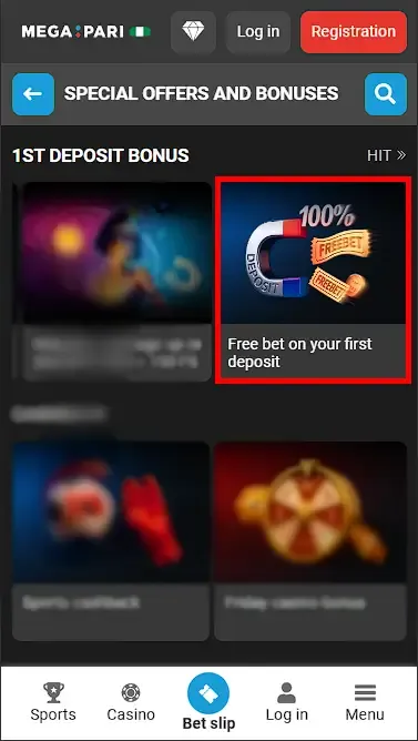 Megapari Welcome Bonus (Free Bet)