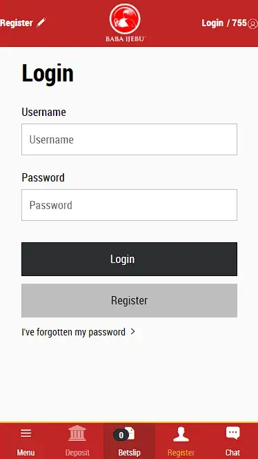 Baba Ijebu Login Form