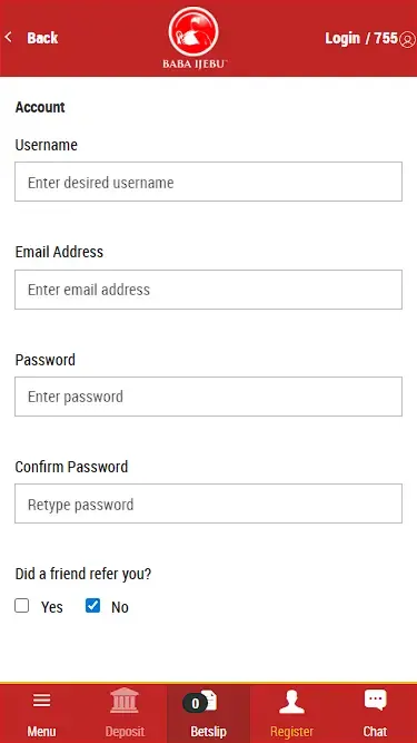 Baba Ijebu Registration Form