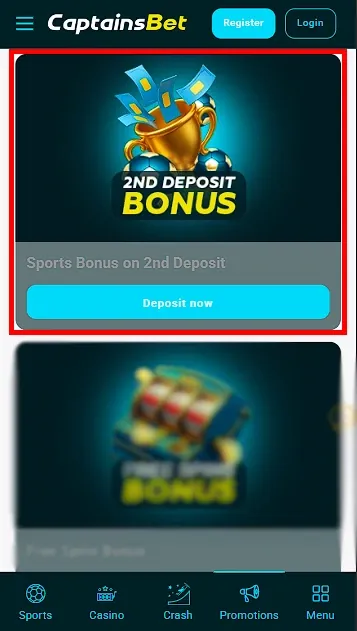 Captainsbet Bonuses for account replenishment, free bets, and current promotions