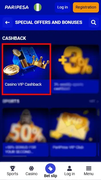 Get Cashback from Casino at Paripesa