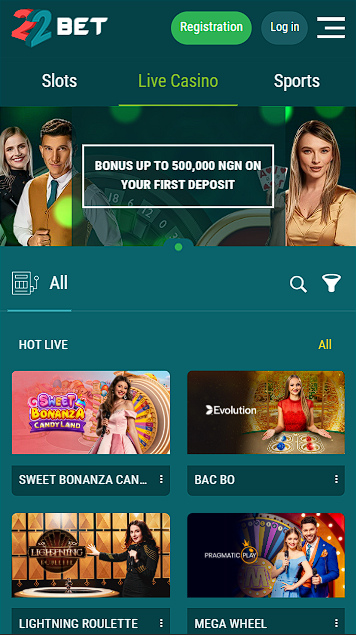 22Bet Live Section