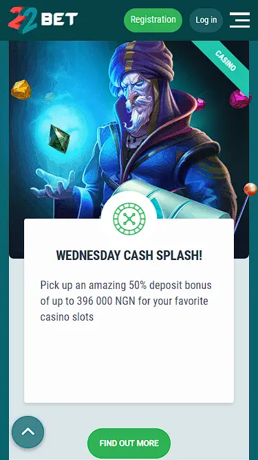 22Bet Casino Reload Bonus