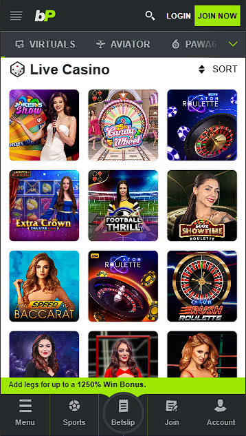 BetPawa Live Casino Games