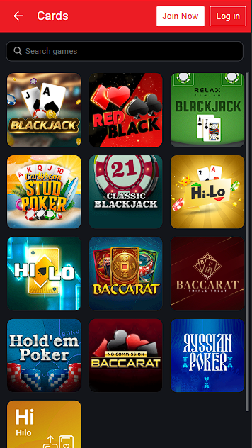 SportyBet Casino Games Categories