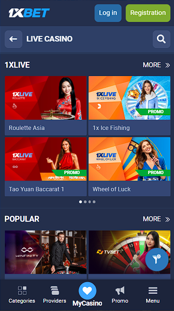 1xBet Casino Games