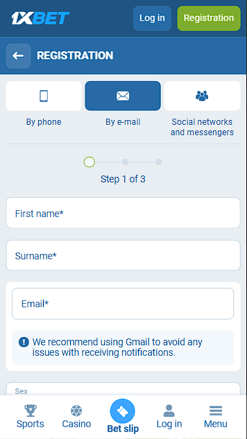 1xBet Sign Up