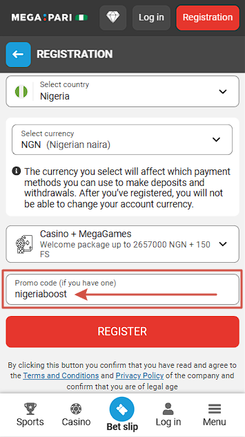 Megapari Casino Promo Code