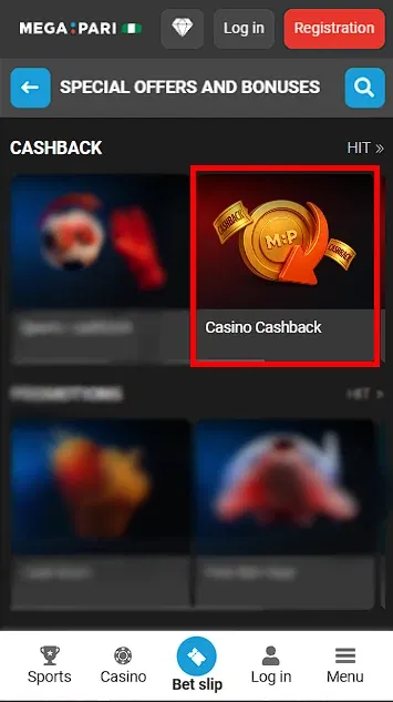 Megapari Casino Cashback