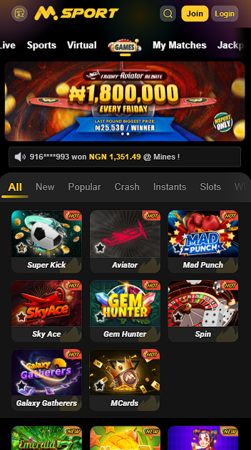 Msport Mobile Casino Platform