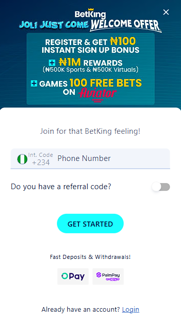 BetKing Registration