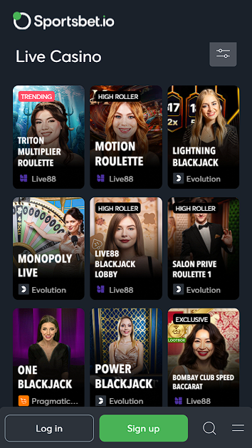 Sportsbet Live Casino Games