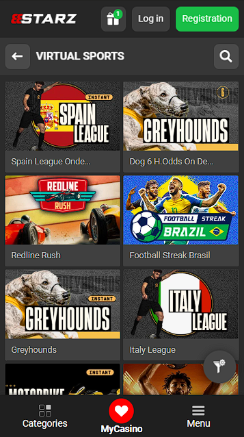 888starz Virtual Sports Section