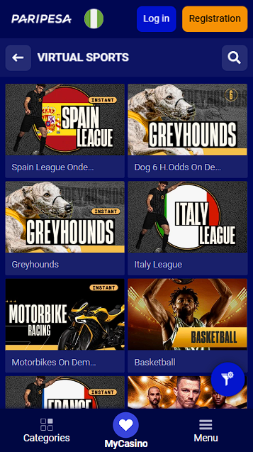 Paripesa Virtual Sports Section