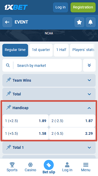 1xBet Point Spread Bets
