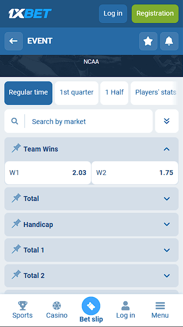 1xBet Moneyline Bets