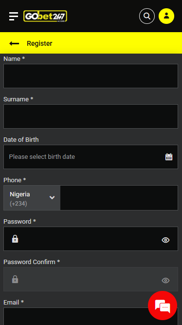 Gobet247 Sign Up
