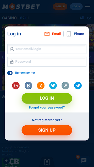 Mostbet Autorisation