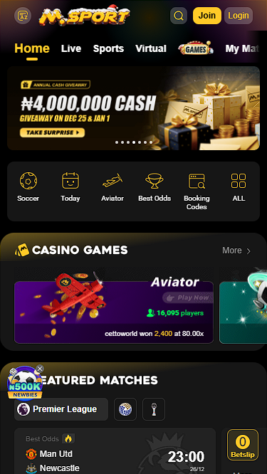 MSport User-Friendly Website Interface