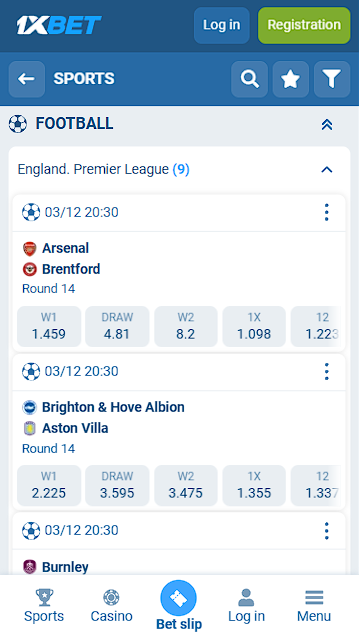 1xBet Best EPL Betting Odds