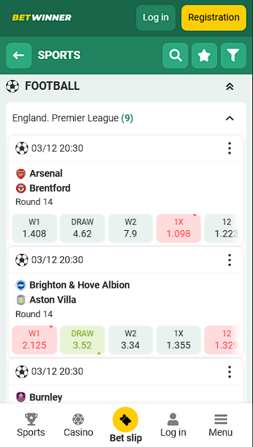 Betwinner EPL Betting