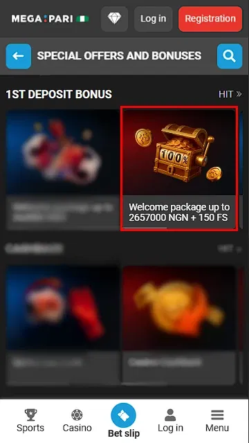 Megapari Casino Welcome Bonus