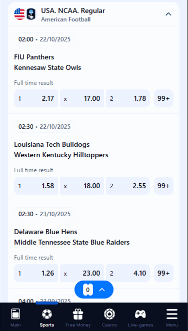 1win Best Mobile Experience for College Football Bets