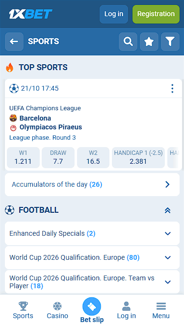 1xbet Best Football Odds