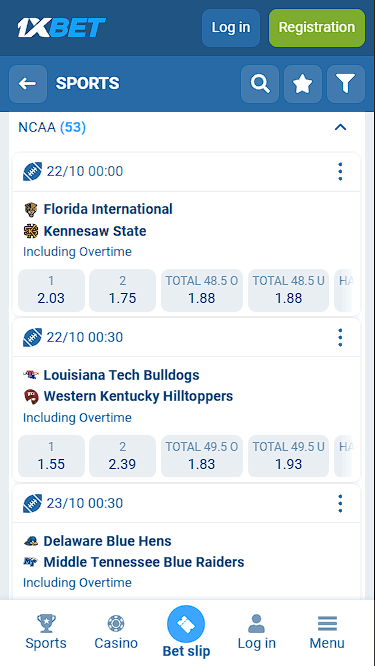 1xBet Best Overall College Football Betting Site Experience
