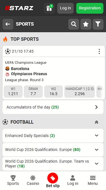 888starz Football Range of Games