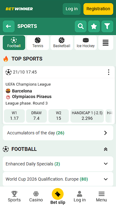 Betwinner Football Offers