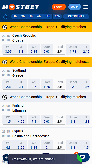 Mostbet Football Range