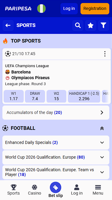 Paripesa Football Bookmaker