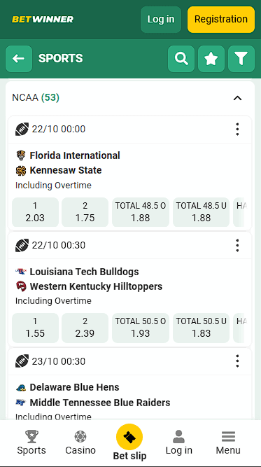 Betwinner Top Platform for College Football Odds