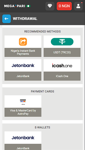 Megapari Withdrawal Methods