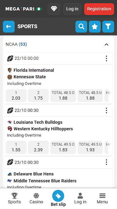 Megapari The Latest College Football Games