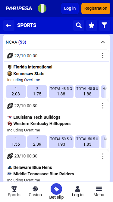 Paripesa Fast Payouts for College Football Bets
