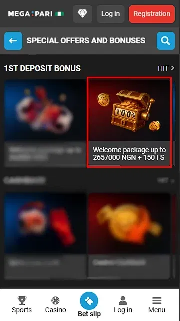 Megapari Casino Welcome Bonus