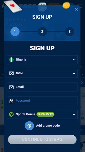 Create an Account with Mostbet