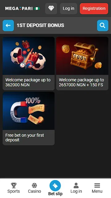 Megapari Welcome Bonus