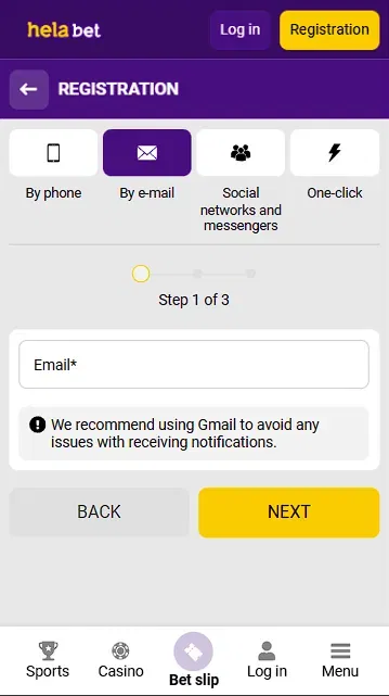 Helabet App iOS Page
