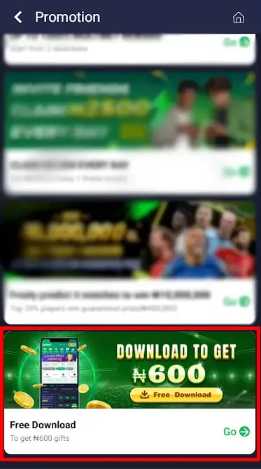 iLOTbet Bonus Page in the App