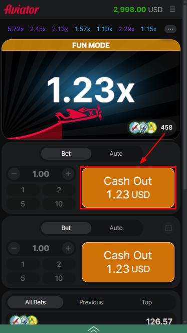 Betwinner Aviator Cash Out Button