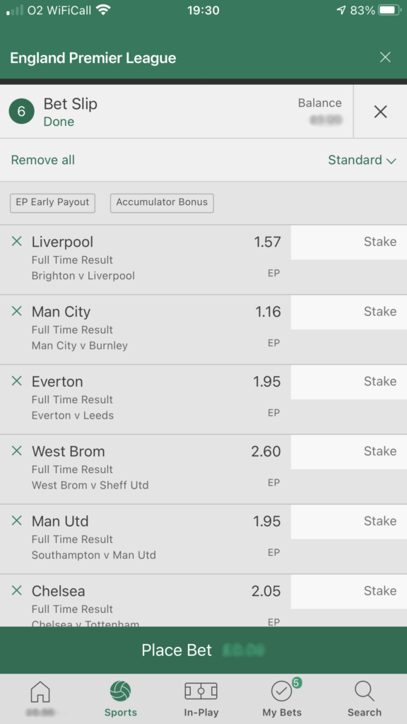 How to place an acca bet
