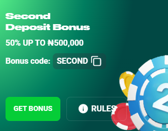 50% bonus on the second deposit N1bet