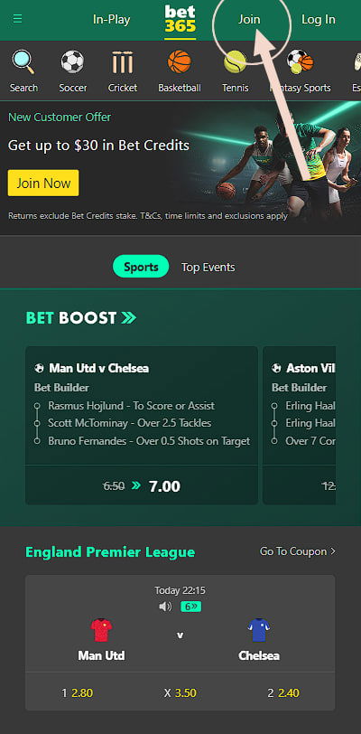 Registration bet365